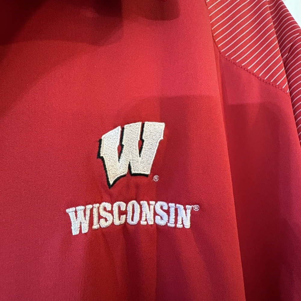 Champion Wisconsin Badgers Polo Shirt Red White Mens 2XLT 104258